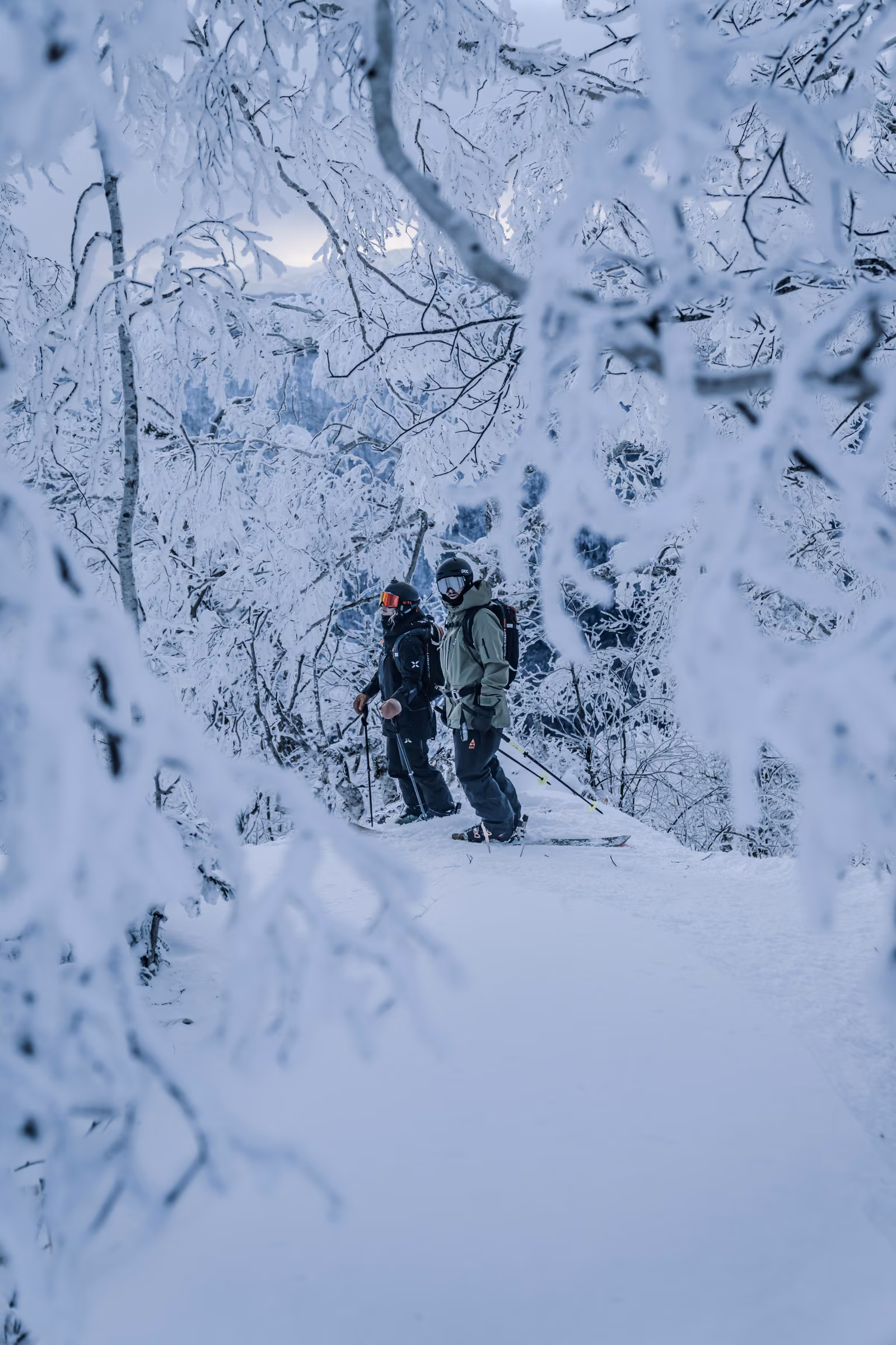 People with snow, ice, Hokkaido, Japan