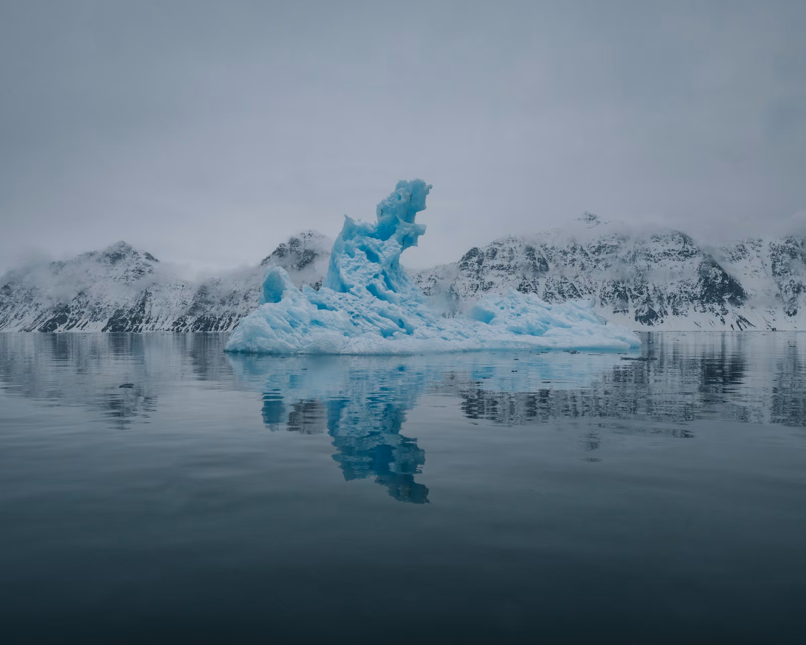 Ice, a glacier, West coast, Svalbard