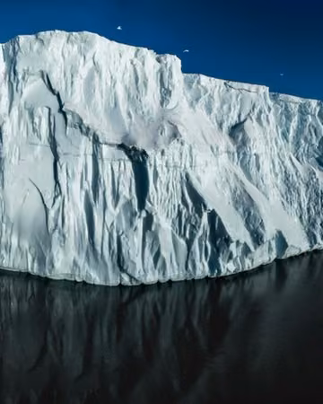 Ice, a glacier, Disko Island, Greenland