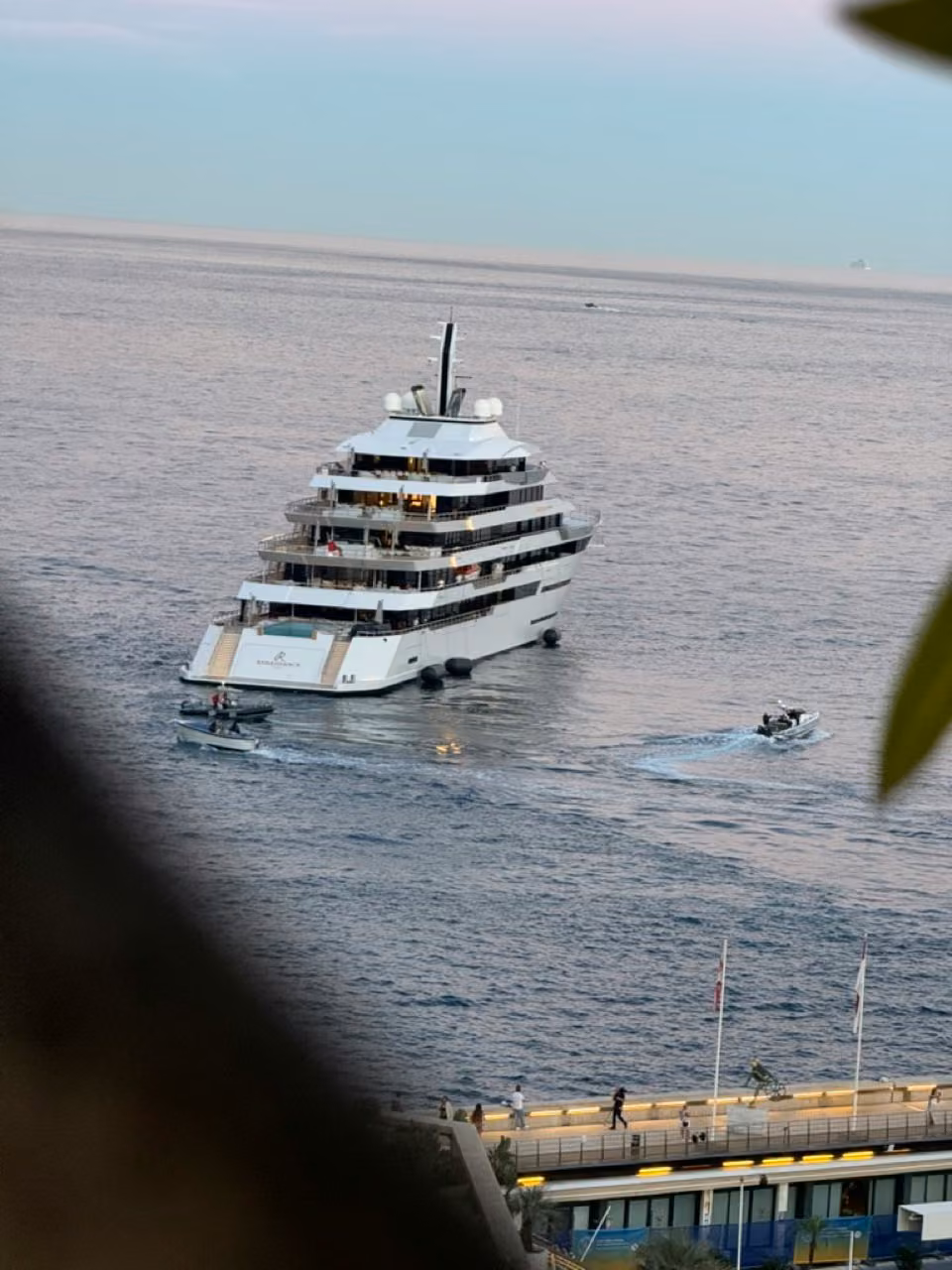 A boat, the ocean, open water, Port Hercule, Monaco