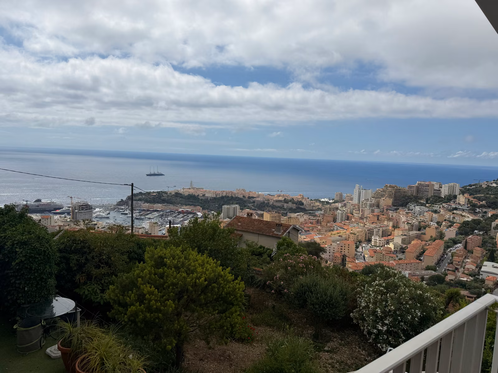 Monaco spread along the coast from the hills above, race week