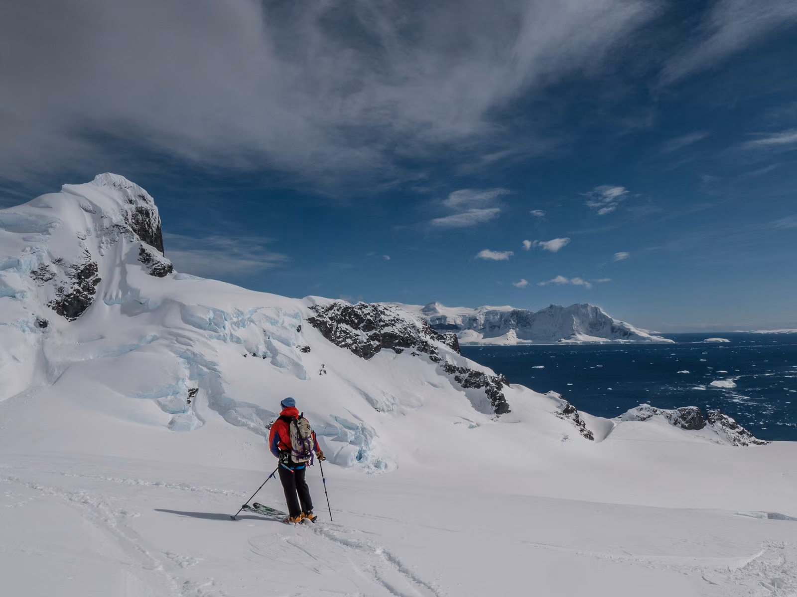 People with snow, ice, Antarctic Peninsula
