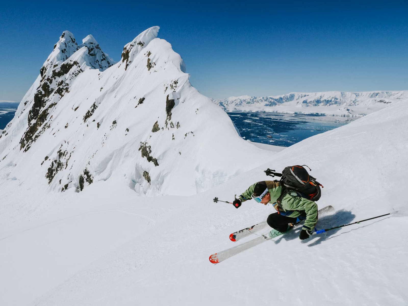 People with snow, ice, Antarctic Peninsula