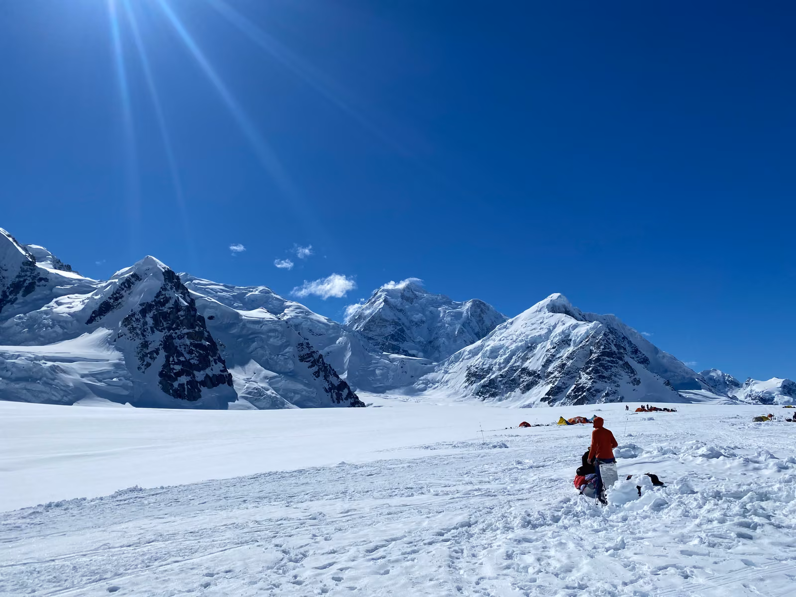 People with snow, ice, Denali, Alaska