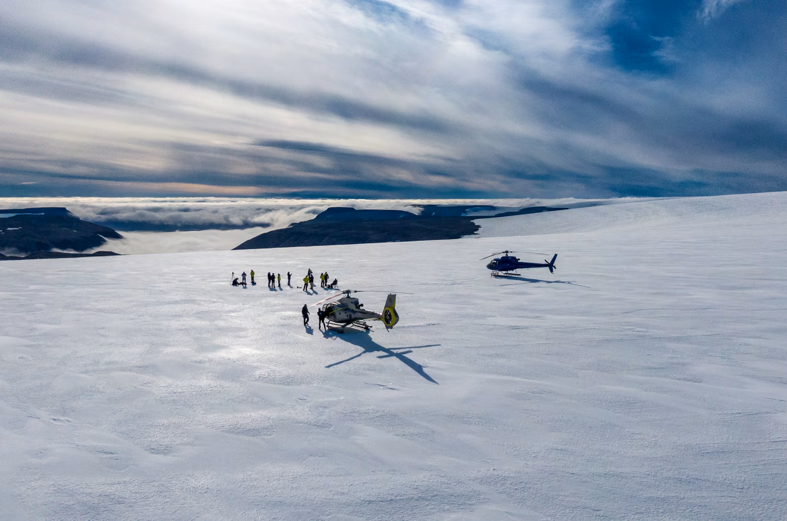 A snowmobile, sky, snow, Northwest Passage, Nunavut