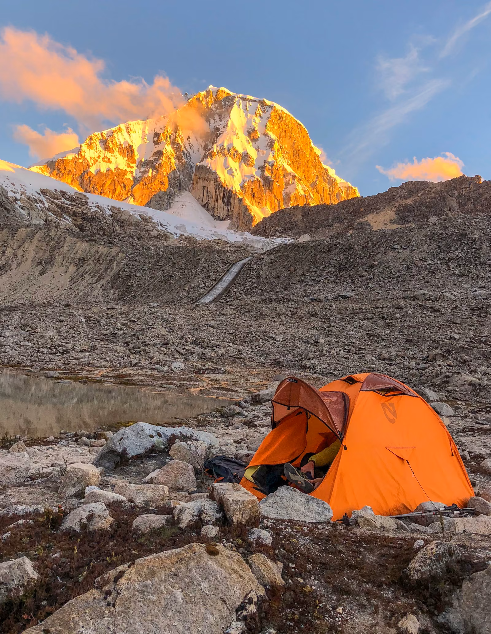 A tent, sky, rock, Cordillera Blanca, Peru