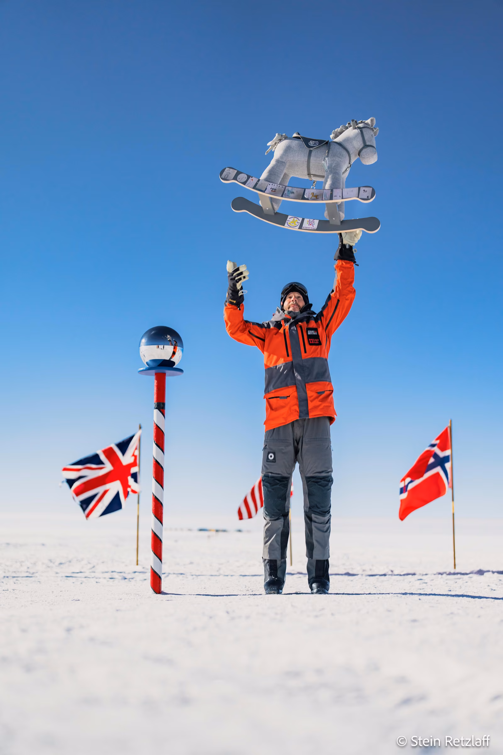 People with sky, snow, The South Pole