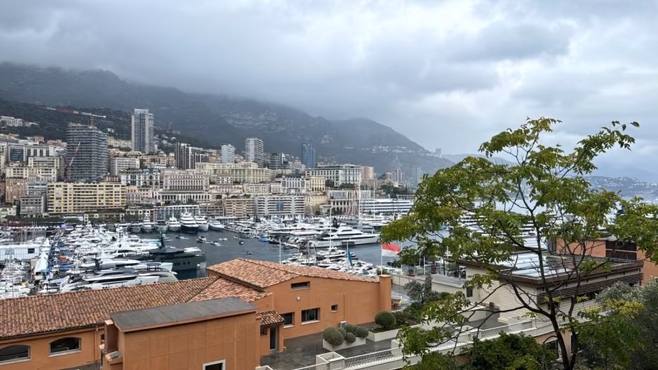 Sky, hills, Port Hercule, Monaco